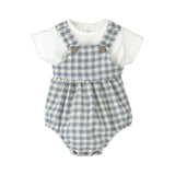 Gingham Shirt & Romper Set