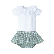 Gingham Skirt Bloomer & Shirt Set
