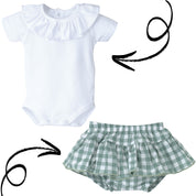 Gingham Skirt Bloomer & Shirt Set