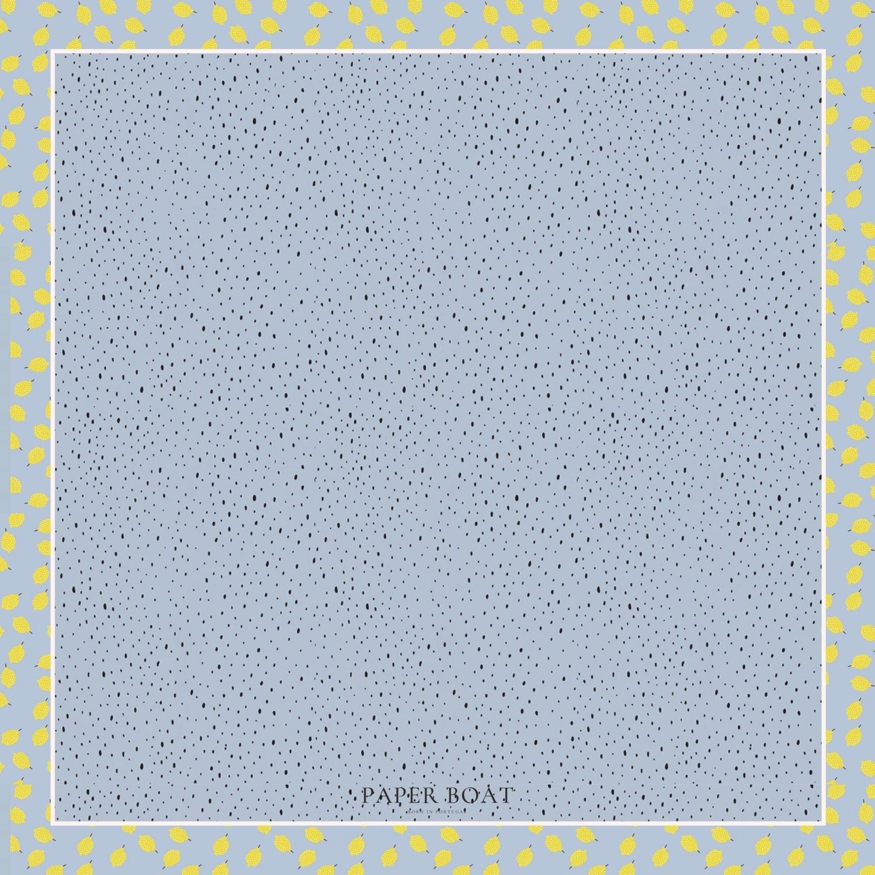 Head Scarf – Black Drops & Lemon