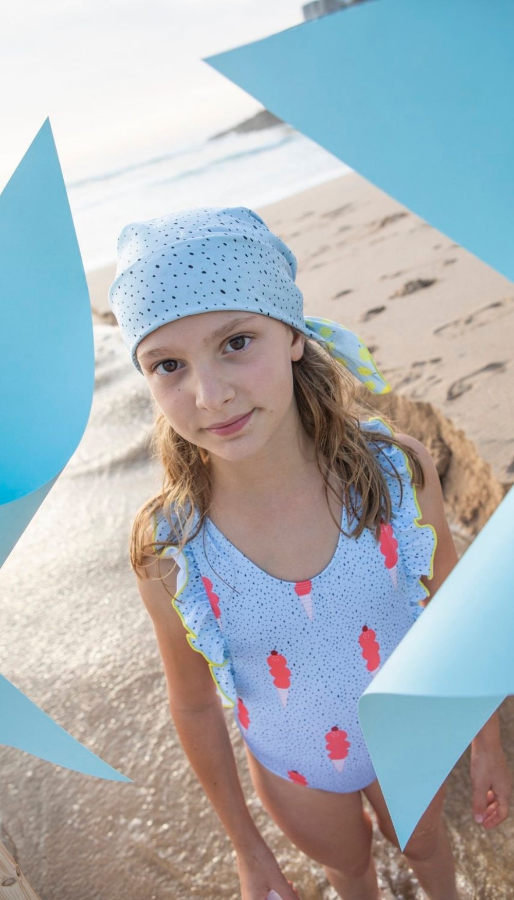 Head Scarf – Black Drops & Lemon