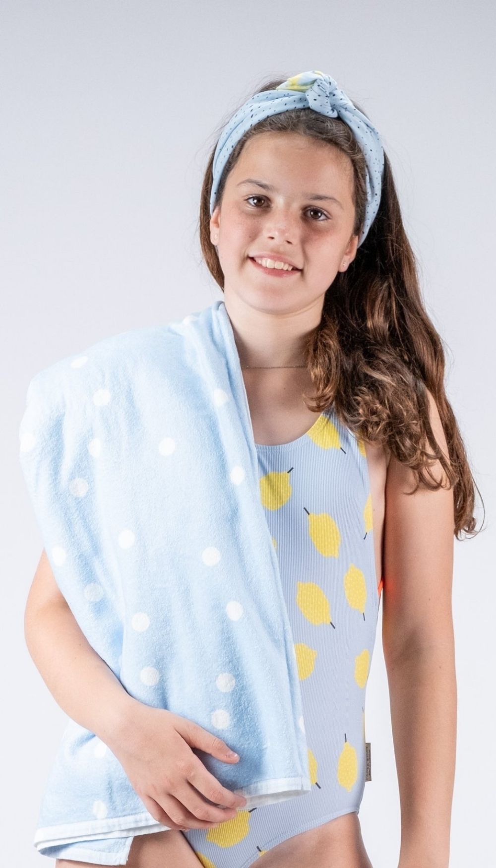 Head Scarf – Black Drops & Lemon