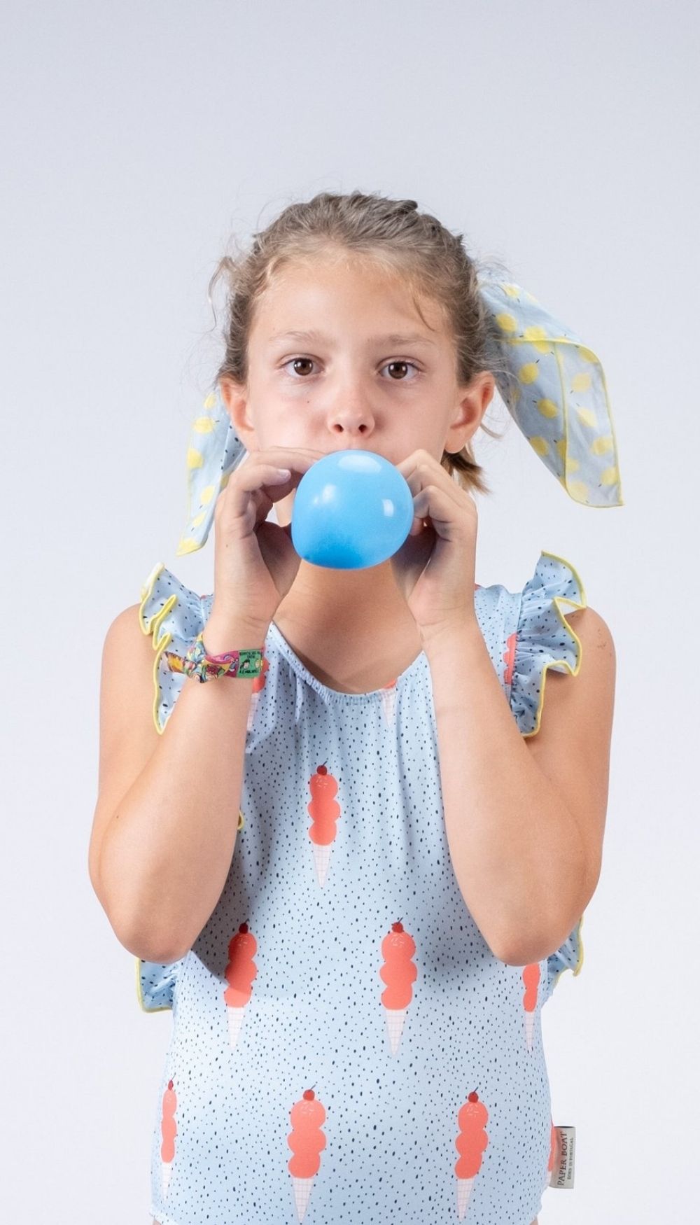 Head Scarf – Black Drops & Lemon