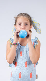 Head Scarf – Black Drops & Lemon