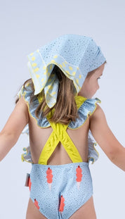 Head Scarf – Black Drops & Lemon