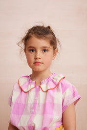 Carlie Blouse Check Lila