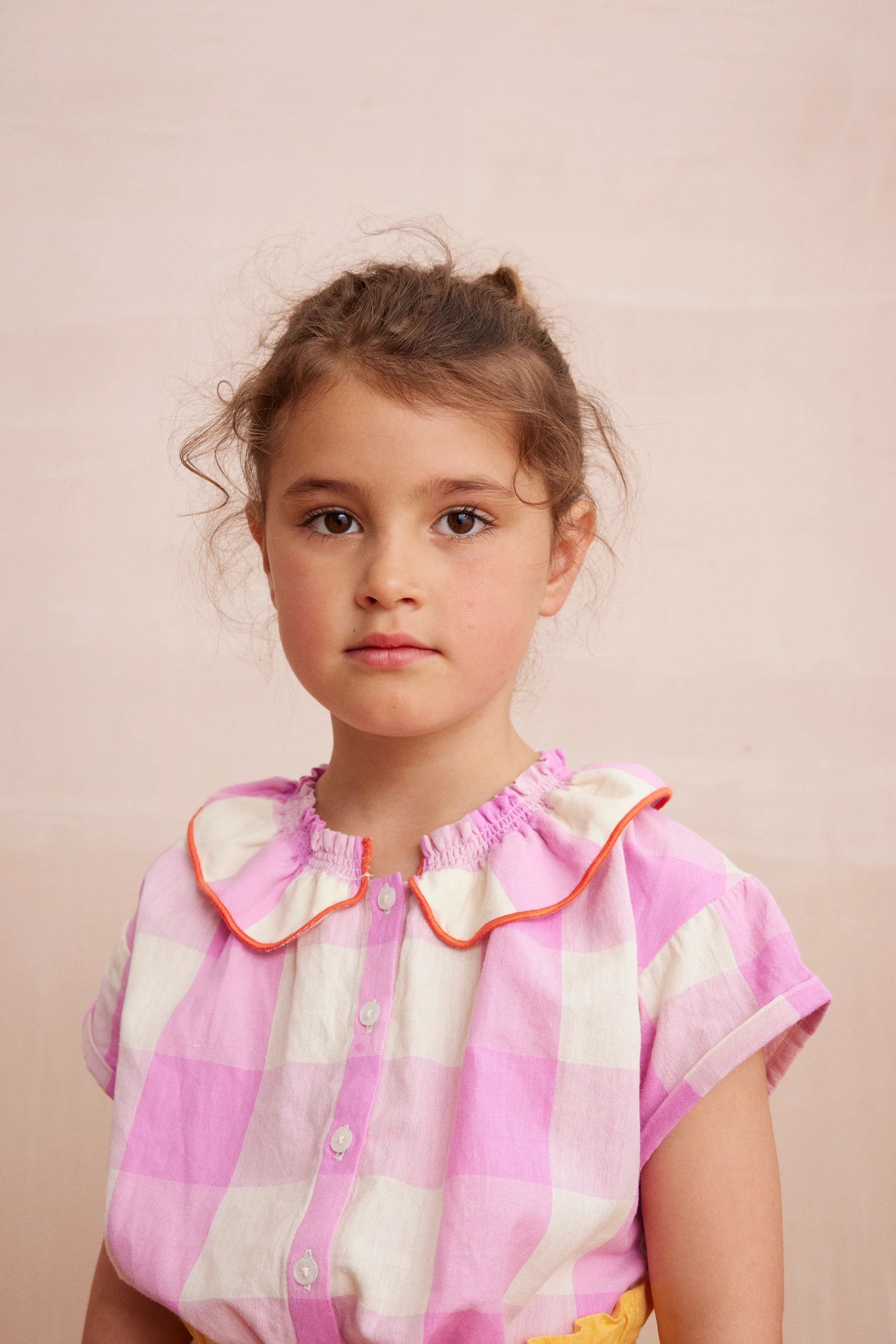 Carlie Blouse Check Lila