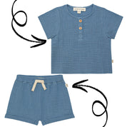 Henley Tee & Bermuda Set – Indigo