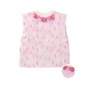 Katya Printed Top with Pom-Pom & Tassels