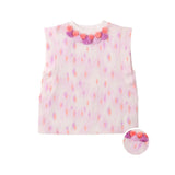 Katya Printed Top with Pom-Pom & Tassels