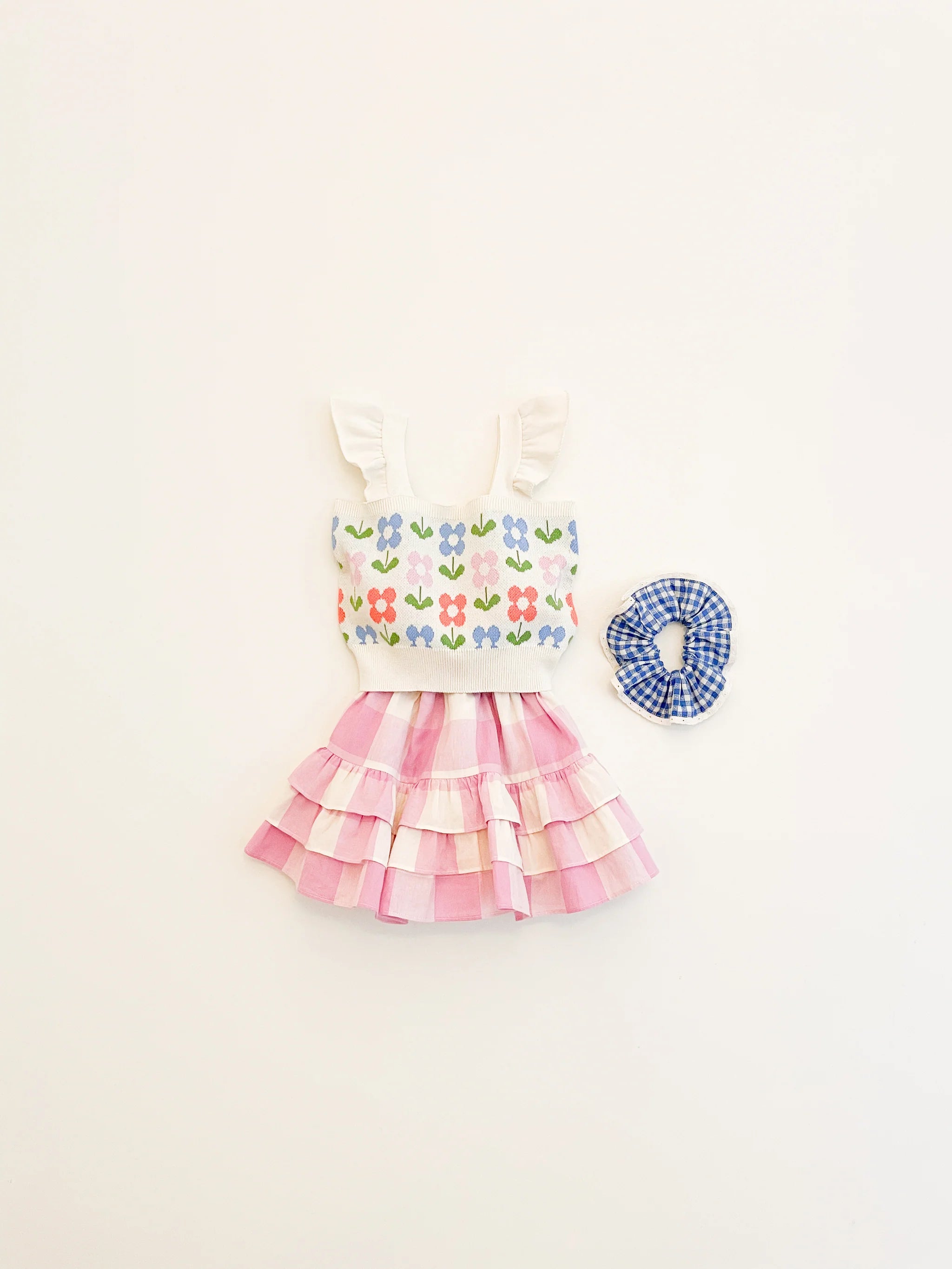 Lea Skirt in Check Lila
