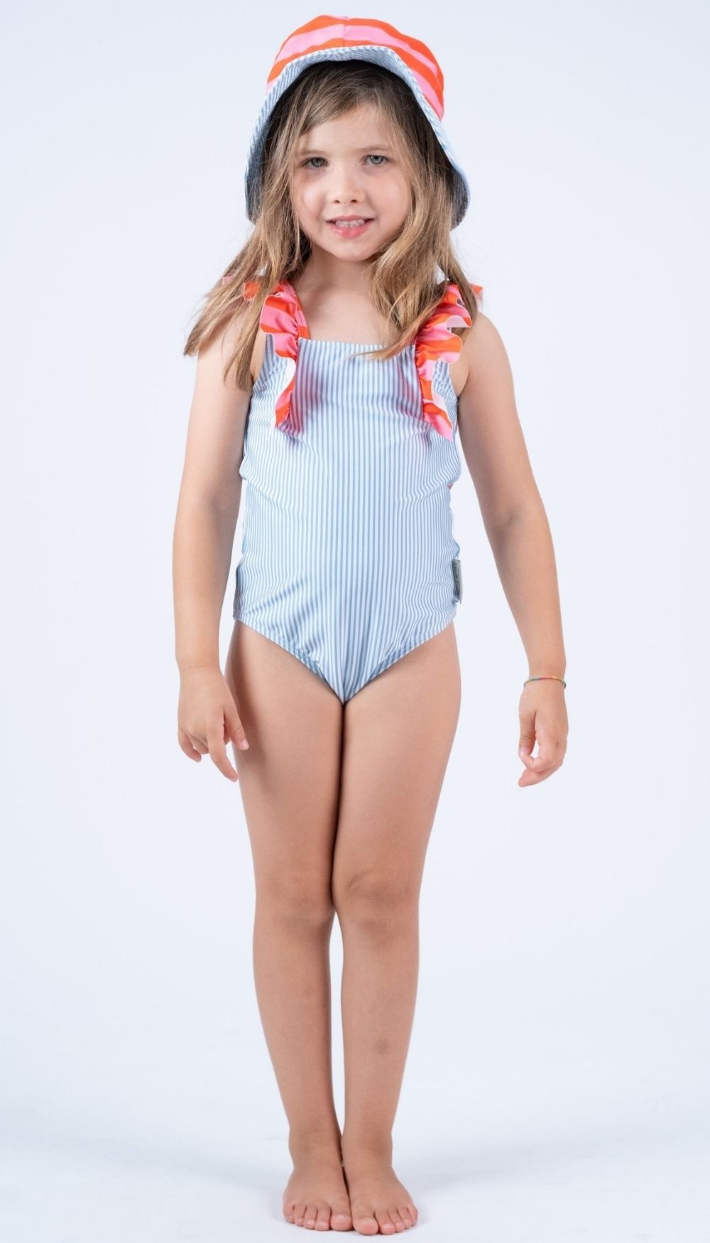 One-Piece Swimsuit – Cornflower & Hot Pink