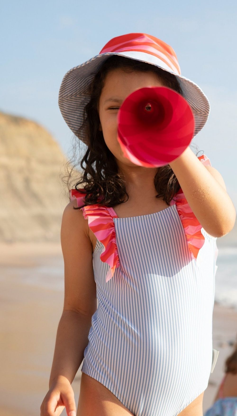 One-Piece Swimsuit – Cornflower & Hot Pink