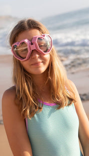 One-Piece Swimsuit – Water Stripes/Magenta & Lilac