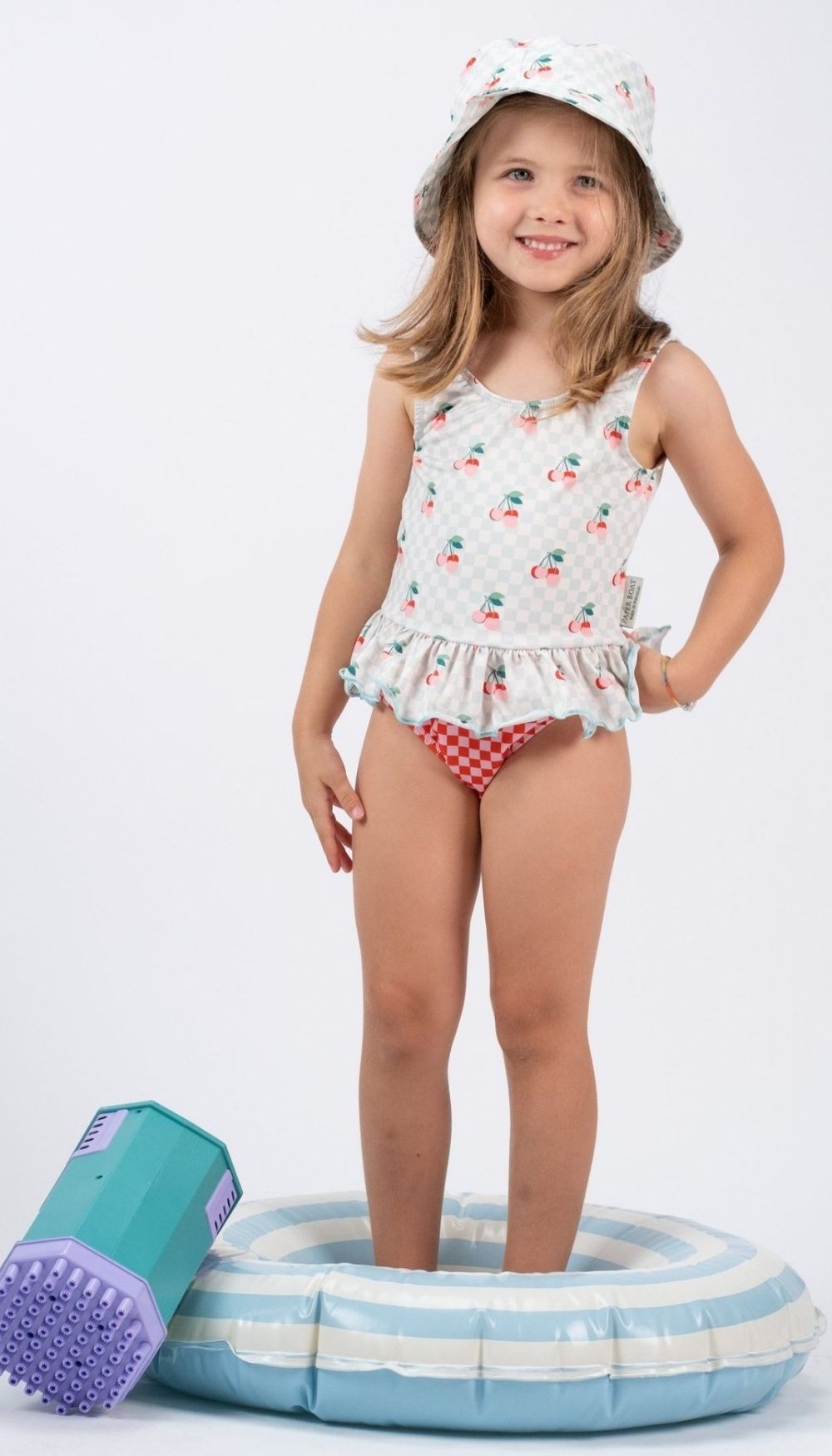 One-Piece Swimsuit – Cherries & Pink