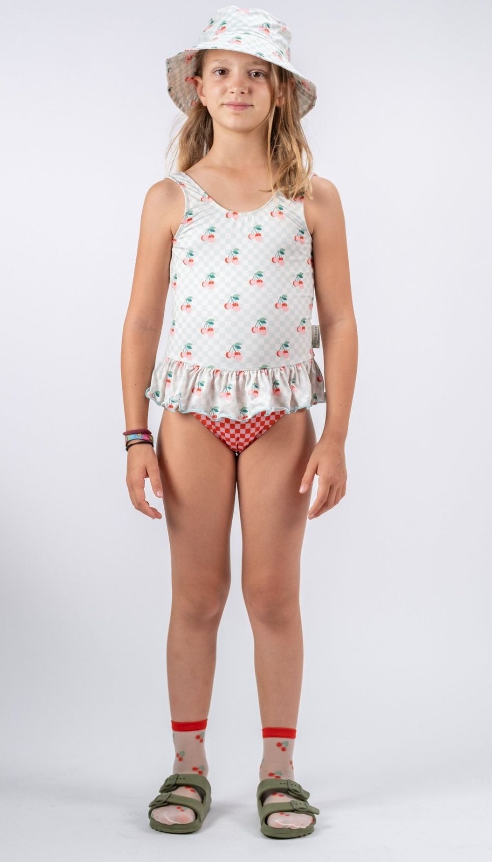 One-Piece Swimsuit – Cherries & Pink