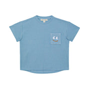 Oversized Pocket Tee – Country Blue