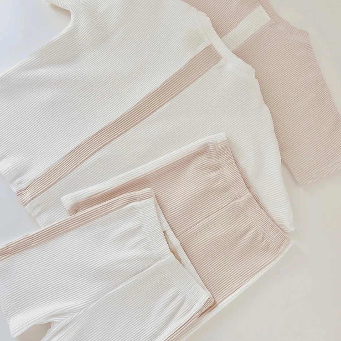 Rib Biker Set – Cream