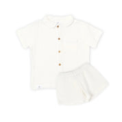 Bambula Organic Cotton Short Sleeve PJ Set – White
