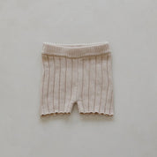 Ribbed Knit Shorts in Sand