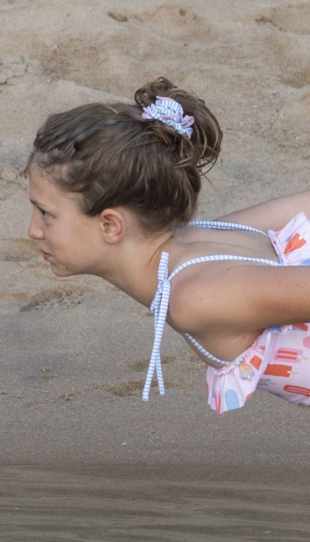 Scrunchie – Cornflower with Pink