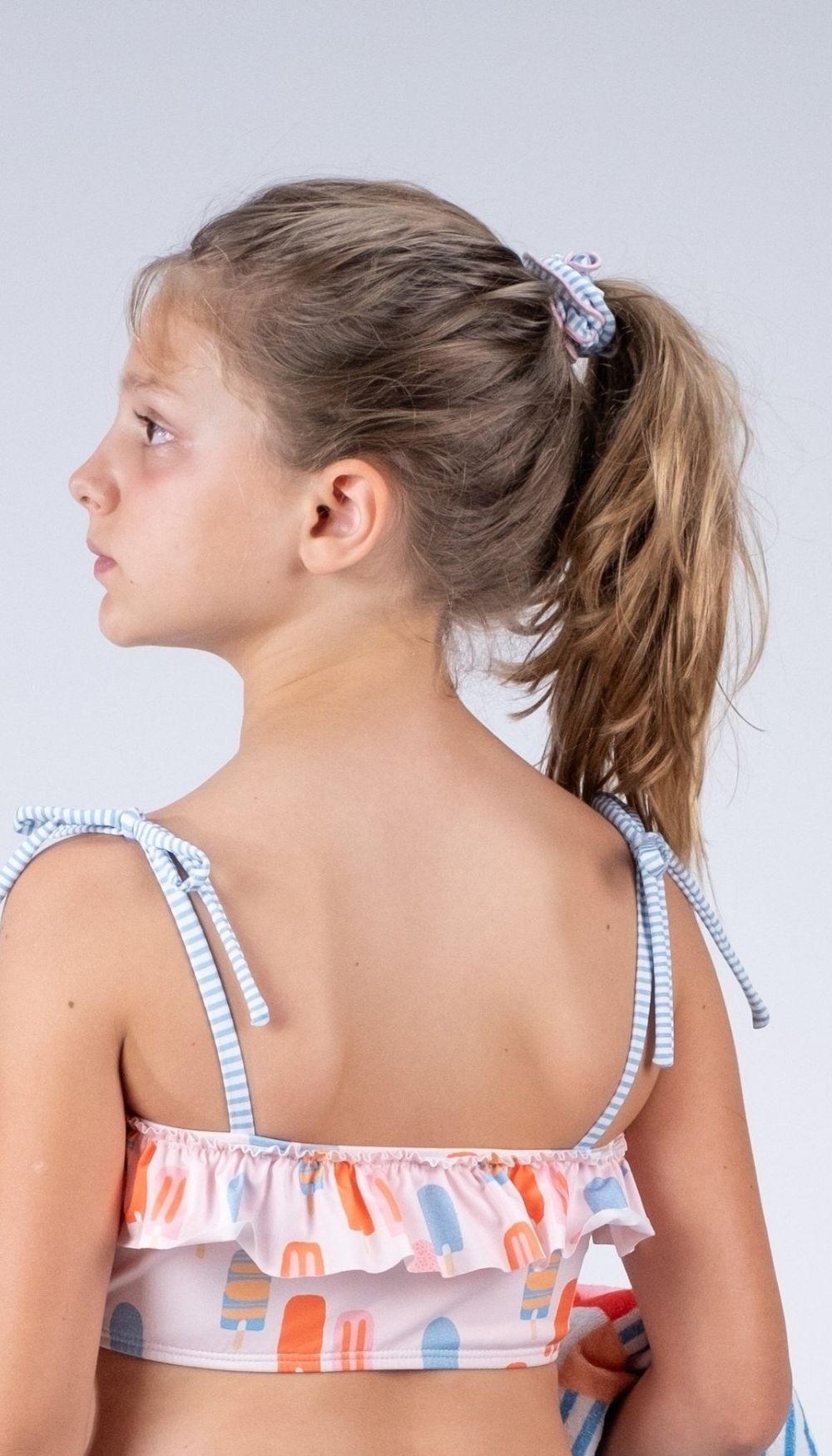Scrunchie – Cornflower with Pink