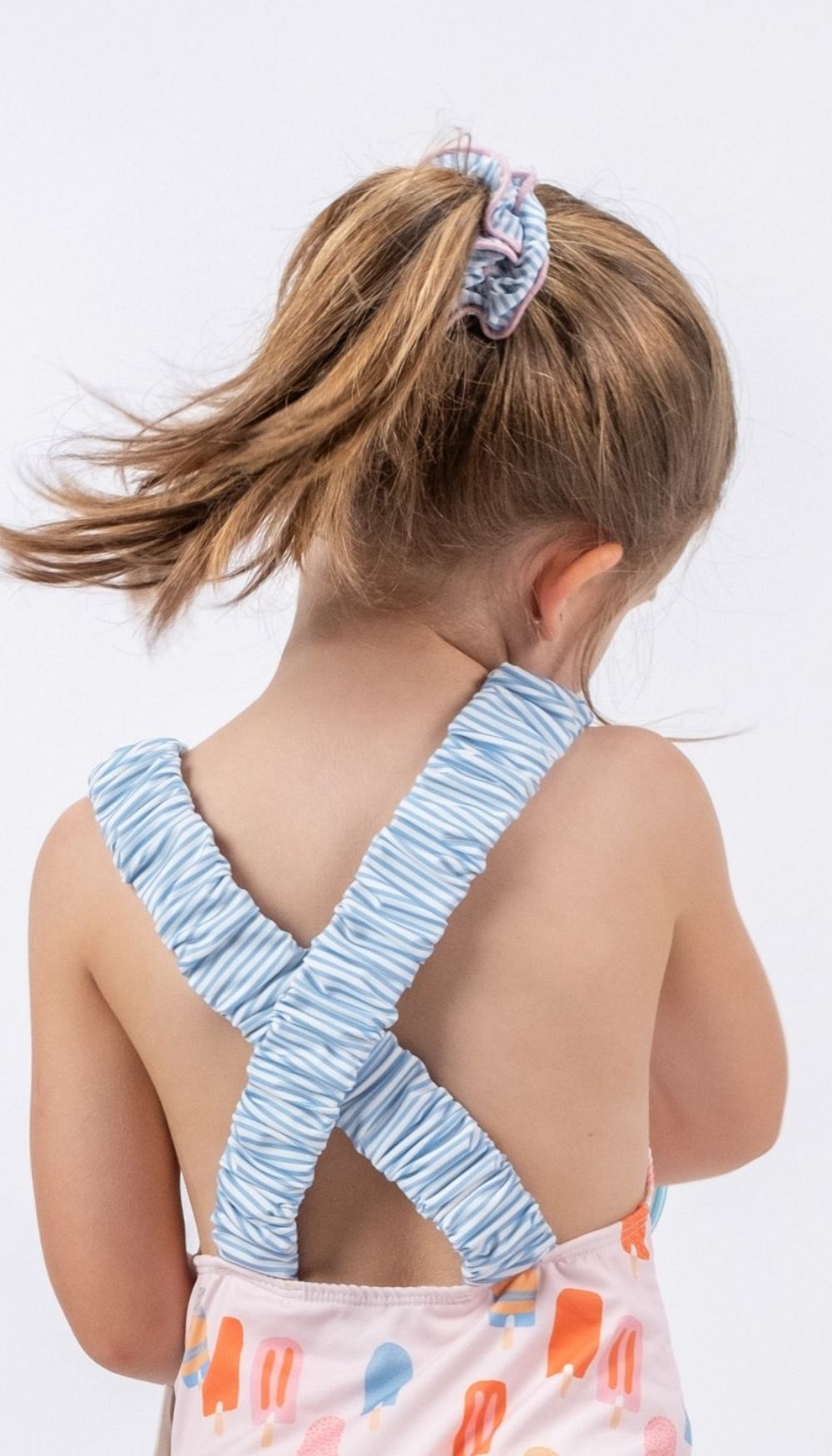 Scrunchie – Cornflower with Pink