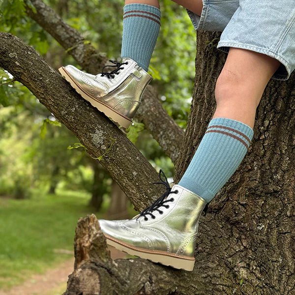 Sidney Leather Boots – Silver