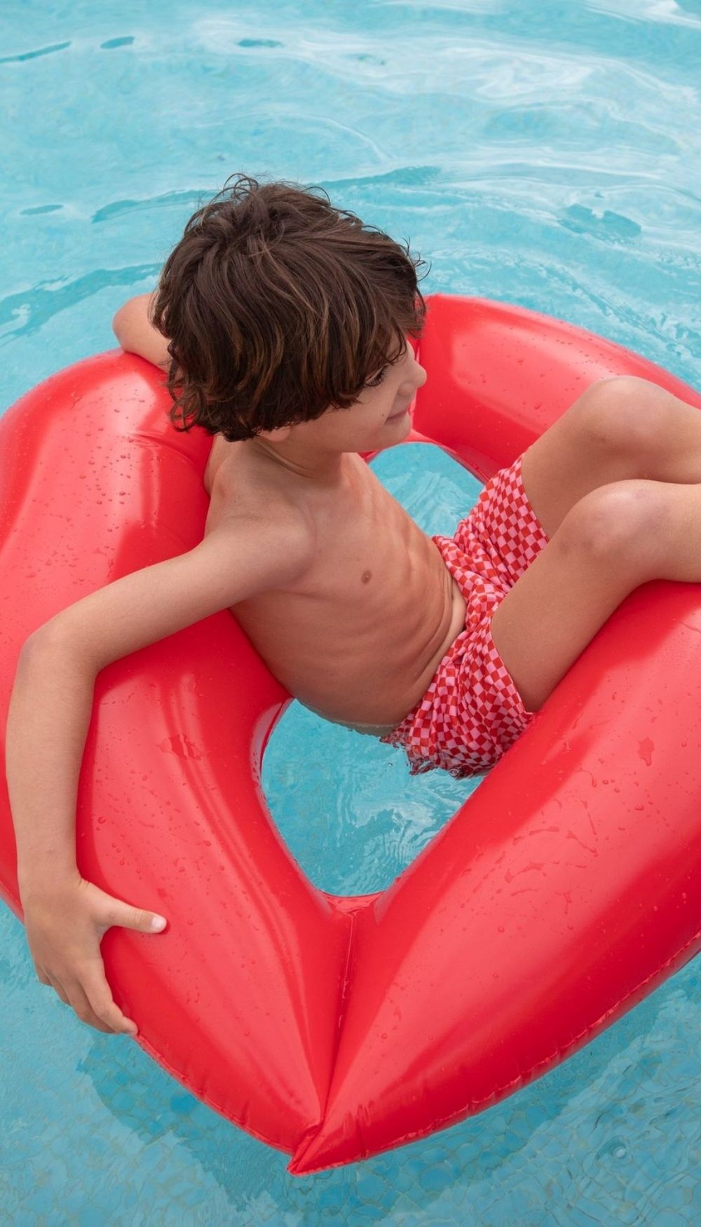 Swim Trunks – Red/Pink Squares