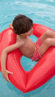 Swim Trunks – Red/Pink Squares