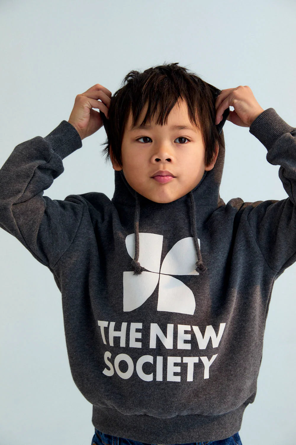 TNS Logo Hood Sweatshirt Galactic Grey Melange