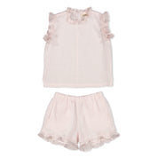 Tirra Linen Top & Pala Frill Shorts Set