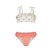 Two-Piece Swimsuit – Cherries & Pink/Red