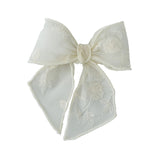 White Hairbow with Lace Details