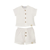 White Top & Short Muslin Set
