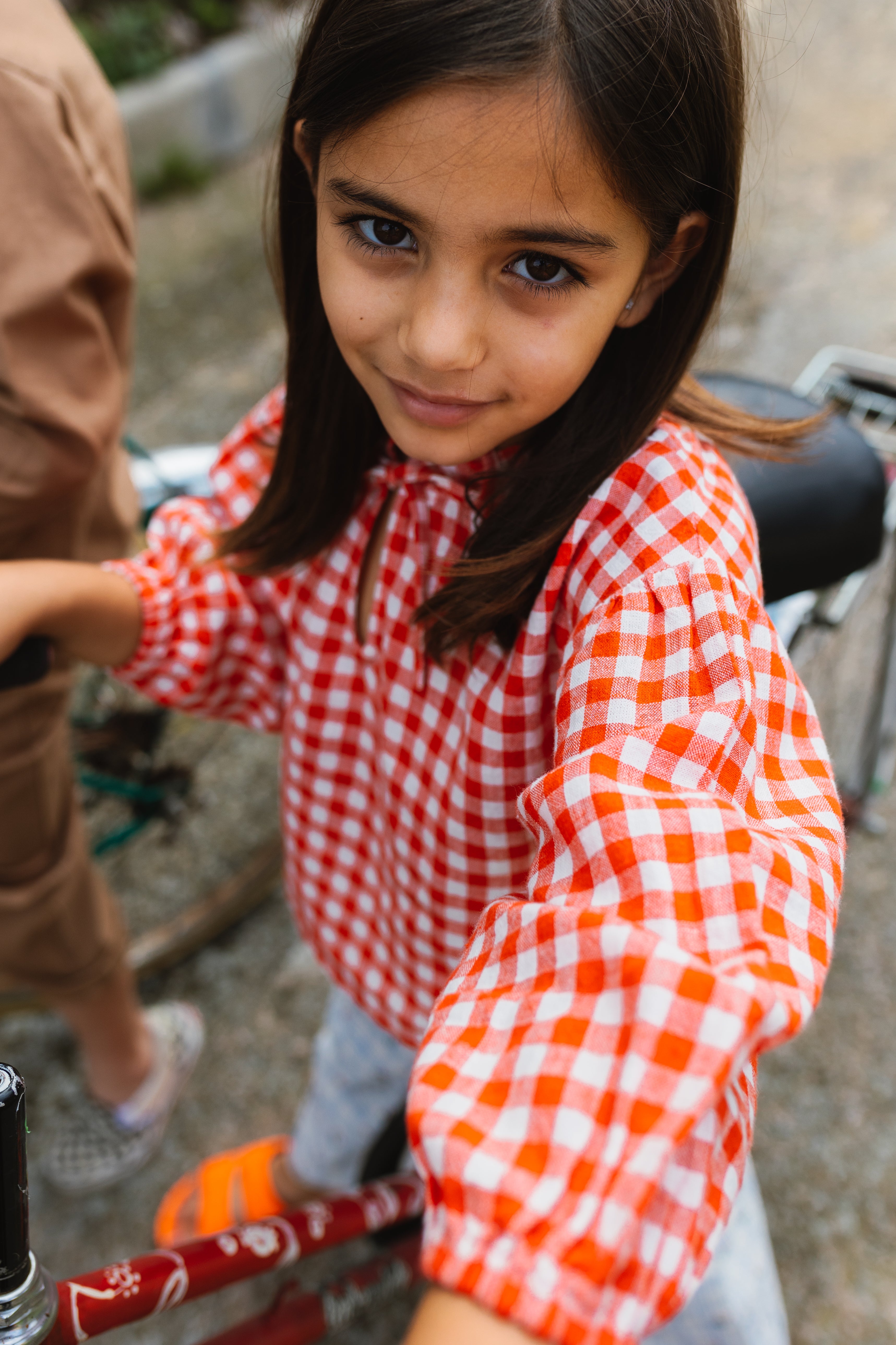 Elisa Blouse in Poppy Check