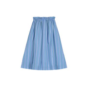 Striped Flared Midi Skirt